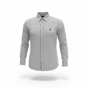 "Polo Golf Ralph Lauren Lowell Sport Shirt Mens L Black White Stripe Button Down